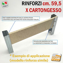 Carica l'immagine nel visualizzatore di Gallery, RINFORZO PARETE CARTONGESSO IN MULTISTRATO X CTG PASSO STD 60CM SP 3 cm X IRROBUSTIRE E FISSAGGIO EXTRALARGE applicazioni gravose