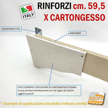 Carica l'immagine nel visualizzatore di Gallery, RINFORZO PARETE CARTONGESSO IN MULTISTRATO X CTG PASSO STD 60CM SP 3 cm X IRROBUSTIRE E FISSAGGIO EXTRALARGE su misura