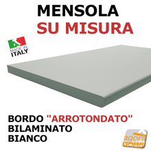 Carica l'immagine nel visualizzatore di Gallery, MENSOLA PER SCAFFALI RIPIANO SU MISURA BIANCO BORDO ARROTONDATO X NEGOZIO CASA