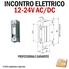 Carica l'immagine nel visualizzatore di Gallery, Riscontro ELETTRICO di sicurezza incontro da interno-esterno 10-24V AC/DC mm 68x21x28 Incontro elettrificato elettronico robusto di qualità