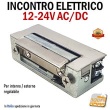 Carica l'immagine nel visualizzatore di Gallery, Riscontro ELETTRICO di sicurezza incontro da interno-esterno 10-24V AC/DC mm 68x21x28 Incontro elettrificato elettronico robusto di qualità