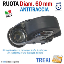 Carica l'immagine nel visualizzatore di Gallery, ruote con freno supporto bloccaggio rotazione del cuscinetto oltre che della ruota