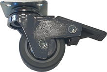 Carica l'immagine nel visualizzatore di Gallery, RUOTE RUOTA GIREVOLE D 40 mm GRIGIA Con PIASTRA 40x40 ANTITRACCIA CROMATA avo frenata