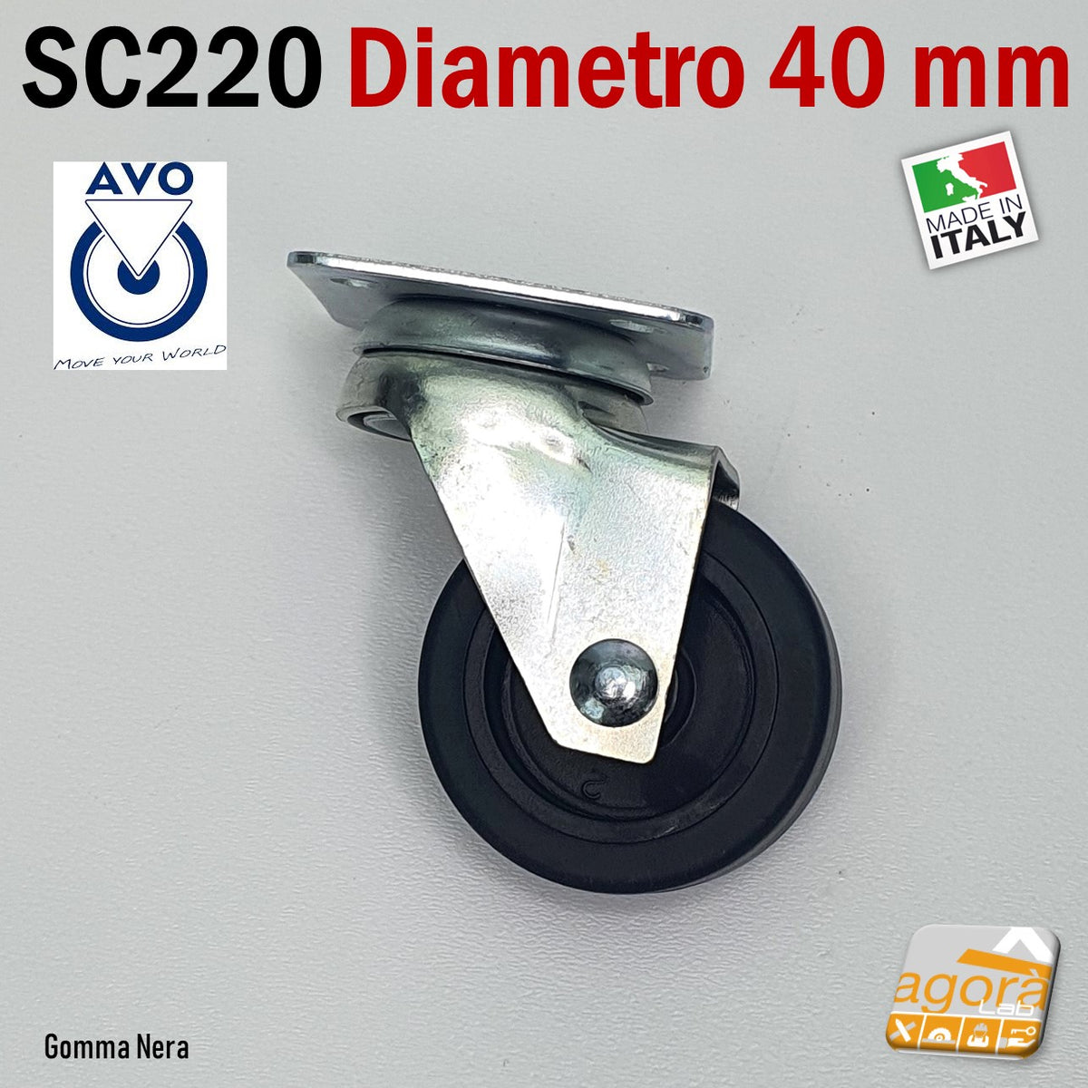 Ruote In Gomma Dura 48 Ruote Girevoli Da 2 Pollici In Gomma Dura - Con Piastra Superiore E Cuscinetti A Sfera Airless Vevor - Foto 5