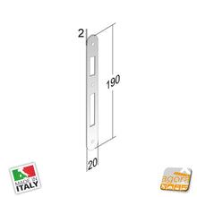 Carica l'immagine nel visualizzatore di Gallery, SCHEDA DIMENSIONALE 2 ATTACCO INCONTRO GACCIA BONAITI SPESSORE 2MM FRONTALE 20x190 ALTA QUALITA' MADE IN ITALY