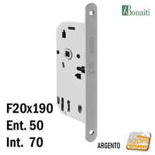 Carica l'immagine nel visualizzatore di Gallery, 48F60150#3 Bonaiti B-iTA magnetica solo scrocco sopra argento frontale 20x190mm