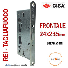 Load image into Gallery viewer, SERRATURA PORTA REI TAGLIAFUOCO YALE FRONTALE 235x24 CISA 43020
