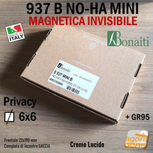 Carica l'immagine nel visualizzatore di Gallery, SERRATURA PORTA MAGNETICA B NO-HA MINI BONAITI 937 INVISIBILE PRIVACY Q6 FRONTALE 22X190MM E28 CROMO LUCIDO +GACCIA 48937050W6