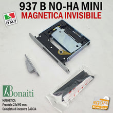 Carica l'immagine nel visualizzatore di Gallery, SERRATURA PORTA MAGNETICA B NO-HA MINI BONAITI 937 INVISIBILE PRIVACY Q6 FRONTALE 22X190MM E28 CROMO SATINATO +GACCIA serratura per porta senza maniglia