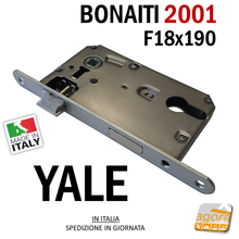 Carica l'immagine nel visualizzatore di Gallery, SERRATURA PORTA YALE FRONTALE 18x190mm BONAITI 2001 290 METALLO CROMO OP E50 I85