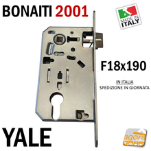 Carica l'immagine nel visualizzatore di Gallery, ricambio SERRATURA PORTA YALE F 18x190mm BONAITI 2001 290 ARGENTO E50 I85
