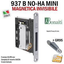 Carica l'immagine nel visualizzatore di Gallery, serratura porta interna invisibile senza maniglia a filo porte di design alta qualità bonaiti no ha mini 937 cromata satinata