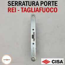 Load image into Gallery viewer, SERRATURA PORTA REI TAGLIAFUOCO YALE FRONTALE 24x235mm E65 I72 CISA 43020-65 con doppio cilindro