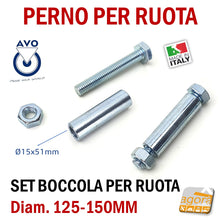 Carica l'immagine nel visualizzatore di Gallery, SET BOCCOLA X RUOTA GOMMA NERA DIAMETRO 80-100-125-150MM SCIOLTA 112 S112 AVO INDUSTRIA RUOTE PERNO BOCCOLE 18878 18875 Diametro 125 - 150 mm