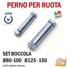 Carica l'immagine nel visualizzatore di Gallery, SET BOCCOLA X RUOTA GOMMA NERA DIAMETRO 80-100-125-150MM SCIOLTA 112 S112 AVO INDUSTRIA RUOTE PERNO BOCCOLE 18878 18875 mozzo
