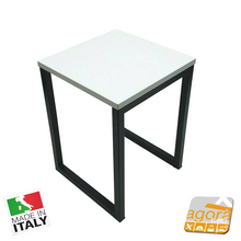 Carica l'immagine nel visualizzatore di Gallery, SGABELLO PIANETTO SERVETTO CON PIANO BIANCO cm 35x35x47