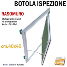 Carica l'immagine nel visualizzatore di Gallery, SPORTELLO BOTOLA D'ISPEZIONE INCASSO A FILO PUSH PER CARTONGESSO MURO-SOFFITTO 40x40 ANCHE AMBIENTI UMIDI