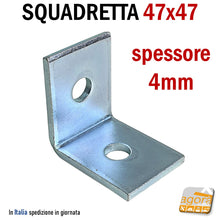 Carica l'immagine nel visualizzatore di Gallery, 25pz Squadretta di Assemblaggio mm 47x47x35 sp 4,0 Acciaio Zincato Forata Wurth