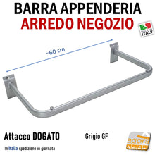 Carica l'immagine nel visualizzatore di Gallery, attrezzatura esposizione attacco dogato pareti dogate negozi allestimento arredamento per appenderia appeso