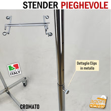 Carica l'immagine nel visualizzatore di Gallery, stender carrello per abiti vestiti scorrevole su ruote ampliabile allungabile