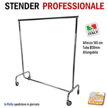 Carica l'immagine nel visualizzatore di Gallery, Carrellino porta abiti per negozi e magazzini allungabile professionale massima resistenza