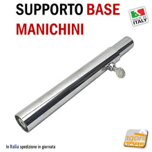 Carica l'immagine nel visualizzatore di Gallery, SUPPORTO PER BASE MANICHINO TUBO D25/ D30 L200 REGOLABILE PER BUSTO TORSI TUBO TONDO AGGANCIO MANICHINI