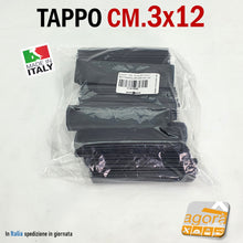 Carica l'immagine nel visualizzatore di Gallery, tappi belli e ben fatti robusti per testa tubolare in pronta consegna dall'italia mm.120x30 cm. 3x12 neri