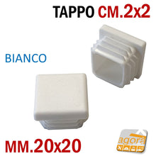 Carica l'immagine nel visualizzatore di Gallery, tappo rifinito a vista bello bianco 20x20mm cm 2x2 plastica puntale sottopiede copritesta produttore