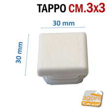 Carica l'immagine nel visualizzatore di Gallery, tappi bianchi 30x30mm tappo 3x3cm bianco rifinito produttore plastica sottopiede alettato puntale copritesta