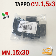 Carica l'immagine nel visualizzatore di Gallery, TAPPI TAPPO RETTANGOLARE 15x30 - 30x15 NERO PUNTALE PLASTICA SOTTOPIEDE ALETTATO