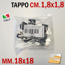 Carica l'immagine nel visualizzatore di Gallery, TAPPI TAPPO QUADRATO 18x18 NERO PUNTALE PLASTICA 18x18 SOTTOPIEDE ALETTATO