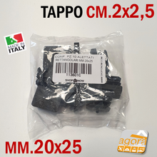 Carica l'immagine nel visualizzatore di Gallery, TAPPI TAPPO RETTANGOLARE 20x25 NERO PUNTALE PLASTICA SOTTOPIEDE ALETTATO