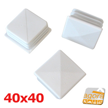 Carica l'immagine nel visualizzatore di Gallery, 10pz TAPPI TAPPO BIANCO QUADRATO 40x40 PIRAMOIDALE IN PLASTICA cm4x4 COPRITESTA