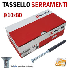 Carica l'immagine nel visualizzatore di Gallery, tasselli prolungati alta portata professionali foro 10mm pesanti nylon per serramenti shatk wurtj