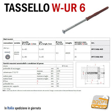 Carica l'immagine nel visualizzatore di Gallery, TASSELLO PROLUNGATO NYLON 6X60 6X80 VITE ACCIAIO WUR WURTH SERRAMENTI FORO 6mm MISURE