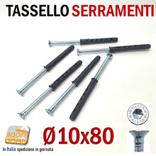 Carica l'immagine nel visualizzatore di Gallery, TASSELLO PROLUNGATO NYLON 10X80 10X100 VITE ACCIAIO WUR WURTH SERRAMENTI FORO 10mm SHARK ancorante tasselli professionali