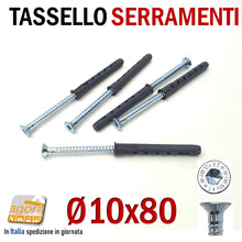 Carica l'immagine nel visualizzatore di Gallery, TASSELLO PROLUNGATO NYLON 10X80 10X100 VITE ACCIAIO WUR WURTH SERRAMENTI FORO 10mm SHARK