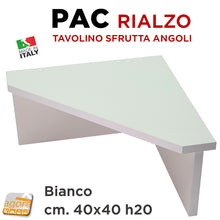 Carica l'immagine nel visualizzatore di Gallery, PAC tavolino sfrutta angolo top cucina bianco 40x40 h20cm