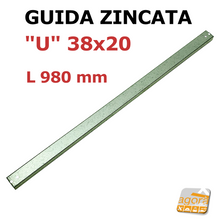 Carica l'immagine nel visualizzatore di Gallery, PROFILATO METALLICO ZINCATO U LAMIERA PIEGATA CDZ 38x20x 980 mm