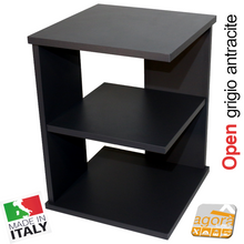 Carica l'immagine nel visualizzatore di Gallery, Tavolino Sala Open Tavolo Multiuso Table Servetto Multifunzione Design x Divano cm. 37x37x50H antracite 879 grigio