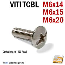Carica l'immagine nel visualizzatore di Gallery, Viti metriche M6 testa bombata larga belle nichelate ben rifinite M6x14 M6x15 M6x20mm Vite filettata in metallo HQ