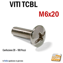 Carica l'immagine nel visualizzatore di Gallery, Viti metriche M6 testa bombata larga belle nichelate ben rifinite M6x20mm Vite filettata in metallo