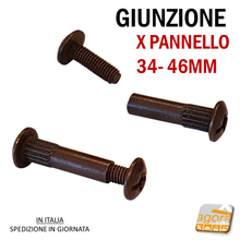 Carica l'immagine nel visualizzatore di Gallery, GIUNZIONE X MOBILI IN METALLO BRONZATO FORO 8 M6 x 20 X PANNELLO 34-46 MM