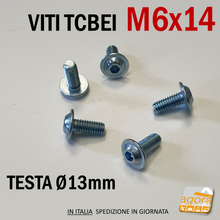 Carica l'immagine nel visualizzatore di Gallery, vite brugola diametro 6 x 14 mm testa bombata zincata