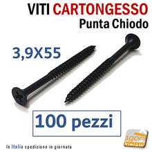 Carica l'immagine nel visualizzatore di Gallery, VITI FOSFATATE NERE MM 55 AUTOFILETTANTI PER CARTONGESSO PT X CTG pz1000