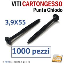 Carica l'immagine nel visualizzatore di Gallery, VITI FOSFATATE NERE MM 55 AUTOFILETTANTI PER CARTONGESSO PT X CTG pz1000