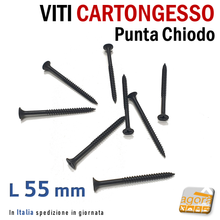 Carica l'immagine nel visualizzatore di Gallery, VITI FOSFATATE NERE MM 55 AUTOFILETTANTI PER CARTONGESSO PT X CTG pz1000