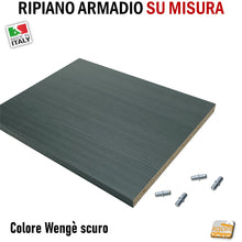 Carica l'immagine nel visualizzatore di Gallery, ripiano armadio su misura dimensioni personalizzate legno wengè scuro pannello su misura mensola per mobili armadi