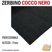 Carica l'immagine nel visualizzatore di Gallery, Zerbino Tappeto Cocco Nero Sp. 17mm Professionale per negozi HQ tappeti per attività negozi bar ristoranti uffici qualità robusto scuro setole forti alto spessore