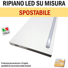 Carica l'immagine nel visualizzatore di Gallery, arredo negozio casa bar con mensole illuminate su misura spostabili altezza regolabile